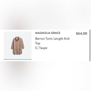 MAGNOLIA GRACE
Barron Tunic Length Knit
Top